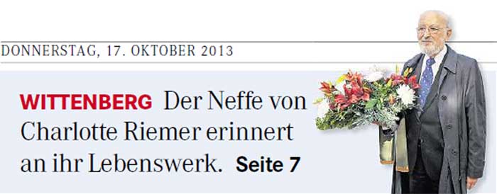 Aufmacher in der MZ am 17.10.2013